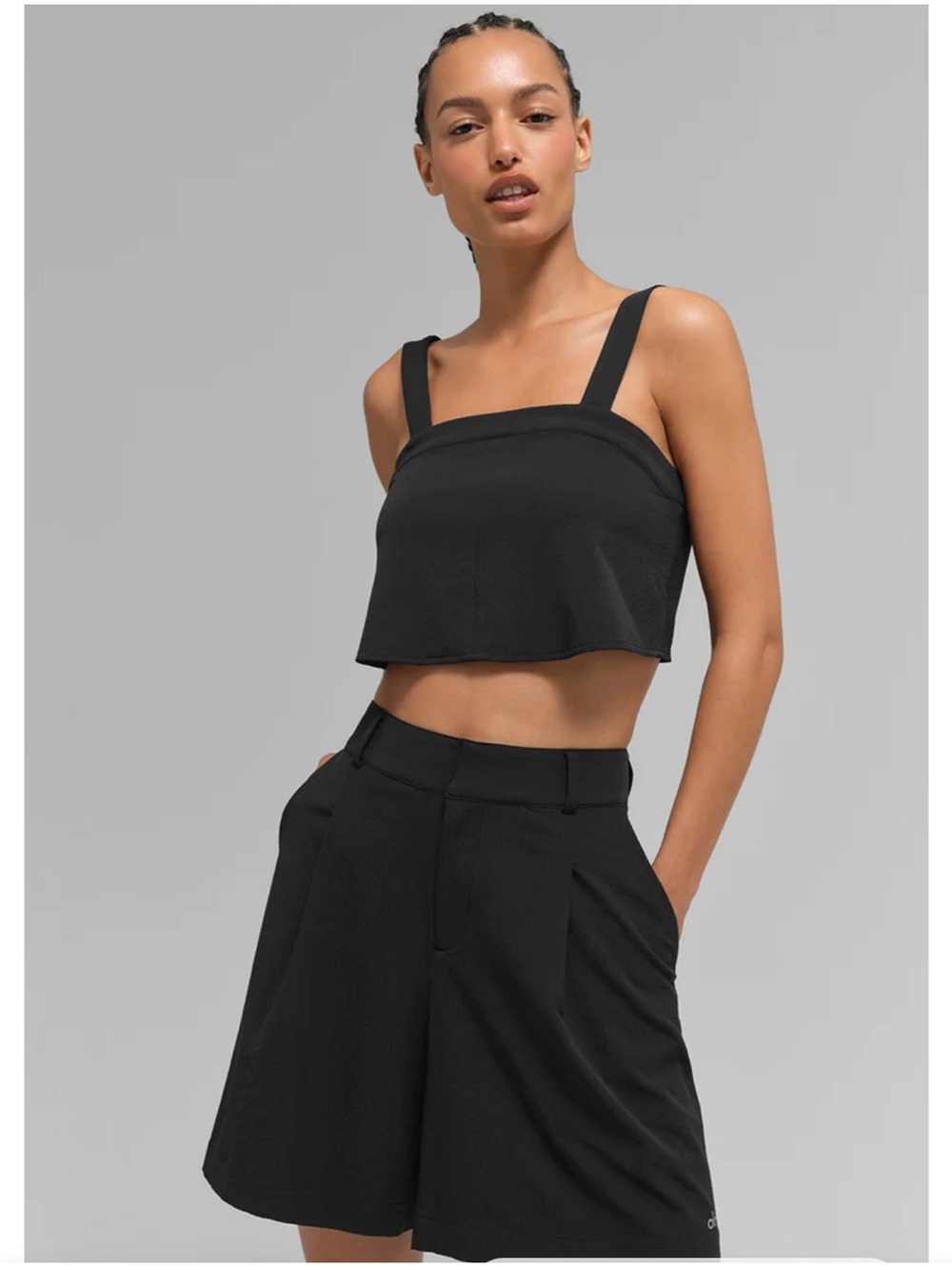 ALO Yoga Black Cropped dreamscape tank xxs